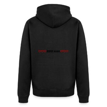 Hunde Mama Herz - Unisex Premium Bio Zip Hoodie - Schwarz - Hinten - Nico (187cm)