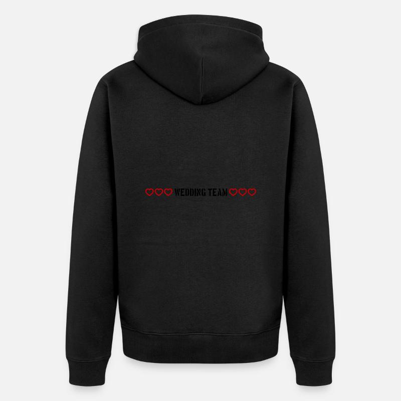 Coeurs d’équipe de mariage - Veste à capuche bio Premium Unisexe - noir