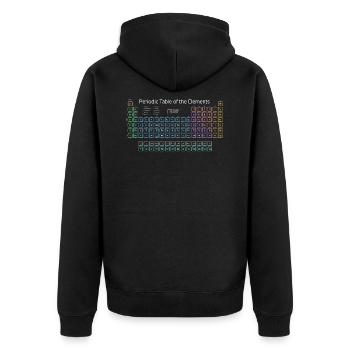 Tableau périodique des éléments Tableau périodique - Veste à capuche bio Premium Unisexe - noir - Dos - Nico (187cm)
