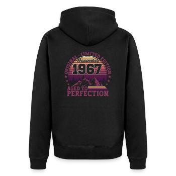 Né en 1967 Cadeau d’anniversaire Novembre - Veste à capuche bio Premium Unisexe - noir - Dos - Nico (187cm)