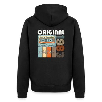 Novembre né en 1983 39e cadeau d'anniversaire - Veste à capuche bio Premium Unisexe - noir - Dos - Nico (187cm)