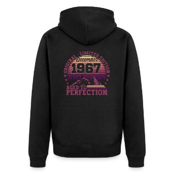 Original December 1967 55th birthday gift - Unisex Premium Organic Zip Hoodie - black - Back - Nico (187cm)