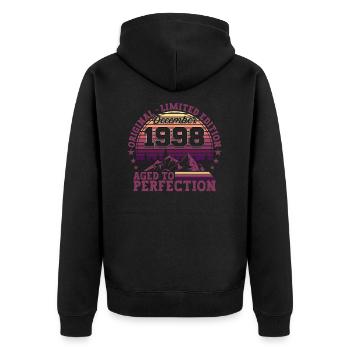 Original December 1998 24th Birthday Gift - Unisex Premium Organic Zip Hoodie - black - Back - Nico (187cm)