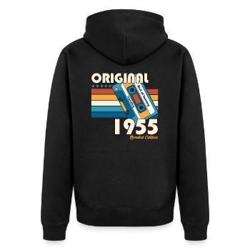 Janvier Né en 1955 68e anniversaire Cadeau 50s - Veste à capuche bio Premium Unisexe - noir - Dos - Nico (187cm)