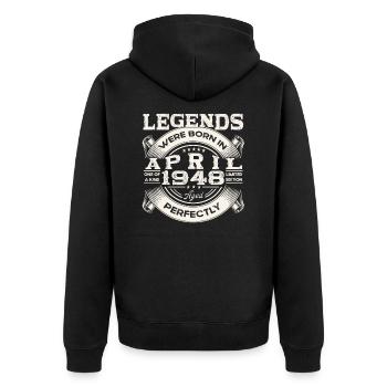 75e anniversaire homme légende né 1948 voiture classique - Veste à capuche bio Premium Unisexe - noir - Dos - Nico (187cm)