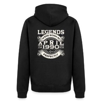33ème anniversaire homme April né 1990 Oldtimer - Veste à capuche bio Premium Unisexe - noir - Dos - Nico (187cm)