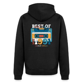 Mai 1991 Millésime 1991 Anniversaire 1991 Légende 91 - Veste à capuche bio Premium Unisexe - noir - Dos - Nico (187cm)