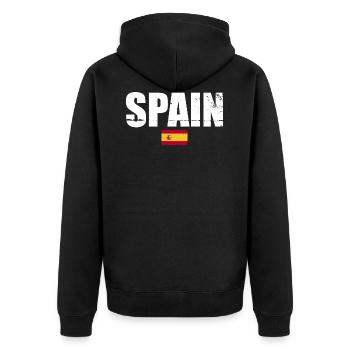 Espagne Espagne Vintage Drapeau espagnol - Veste à capuche bio Premium Unisexe - noir - Dos - Nico (187cm)