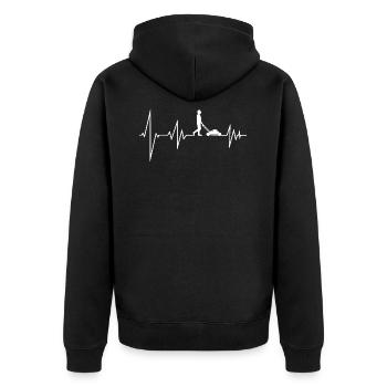 Garten - Unisex Premium Bio Zip Hoodie - Schwarz - Hinten - Nico (187cm)