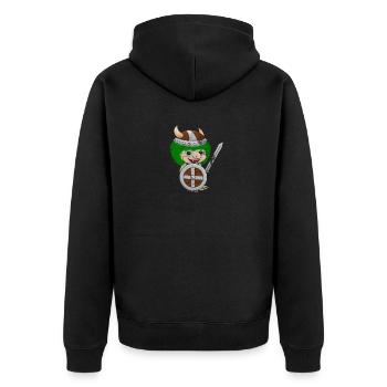 Norwegen Troll Wikinger Expedition Urlaub Reise - Unisex Premium Bio Zip Hoodie - Schwarz - Hinten - Nico (187cm)