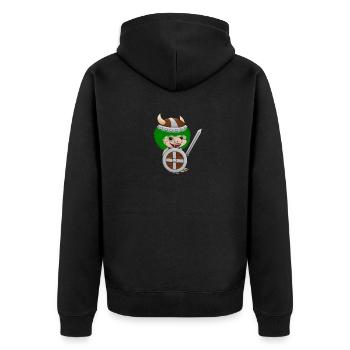 Norwegen Troll Wikinger Expedition Urlaub Reise - Unisex Premium Bio Zip Hoodie - Schwarz - Hinten - Nico (187cm)