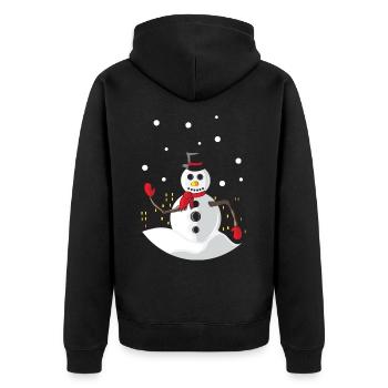 Snow Man Cold Christmas Night - Unisex Premium Organic Zip Hoodie - black - Back - Nico (187cm)