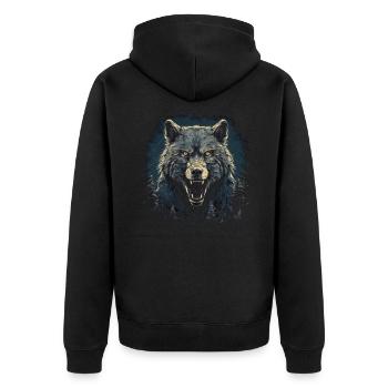 Mythe du chien-loup-garou, Cerberus, Hellhound - Veste à capuche bio Premium Unisexe - noir - Dos - Nico (187cm)
