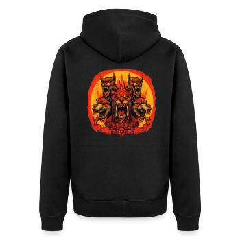 Mythe du chien-loup-garou, Cerberus, Hellhound - Veste à capuche bio Premium Unisexe - noir - Dos - Nico (187cm)
