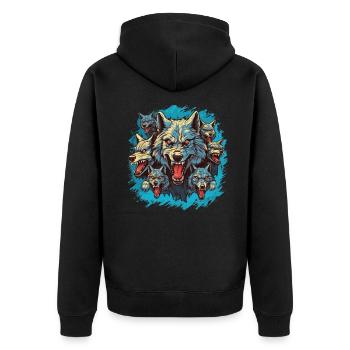 Mythe du chien-loup-garou, Cerberus, Hellhound - Veste à capuche bio Premium Unisexe - noir - Dos - Nico (187cm)
