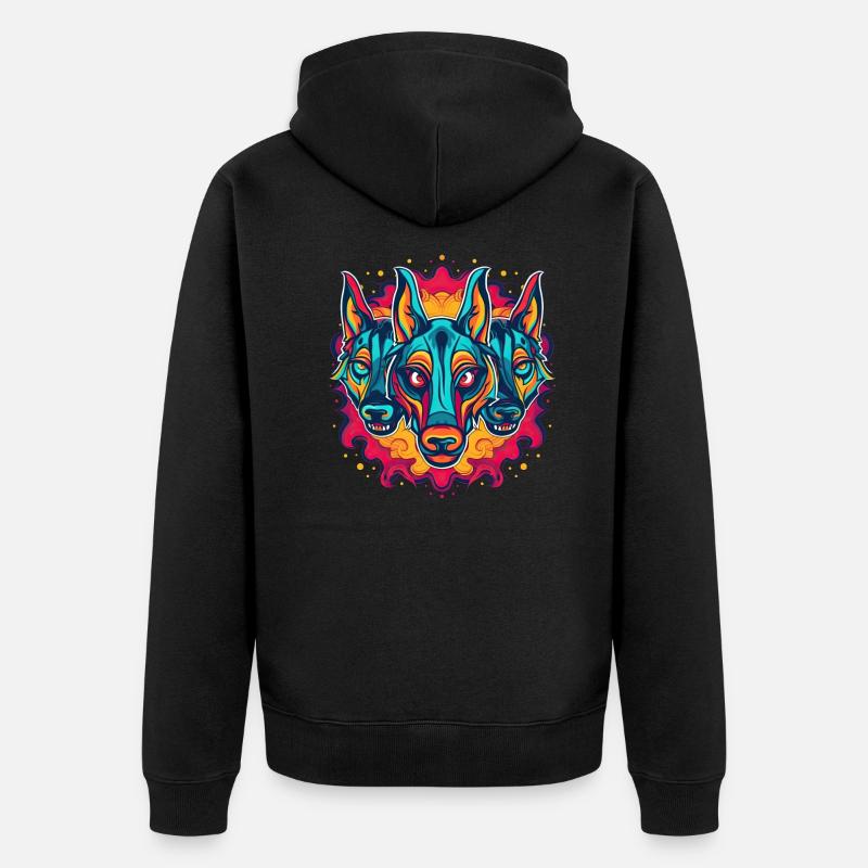 Mythe du chien-loup-garou, Cerberus, Hellhound - Veste à capuche bio Premium Unisexe - noir