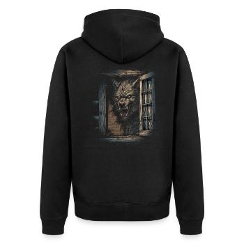 Mythe du chien-loup-garou, Cerberus, Hellhound - Veste à capuche bio Premium Unisexe - noir - Dos - Nico (187cm)