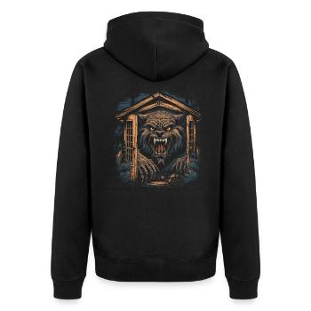 Mythe du chien-loup-garou, Cerberus, Hellhound - Veste à capuche bio Premium Unisexe - noir - Dos - Nico (187cm)