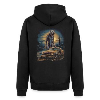 Mythe du chien-loup-garou, Cerberus, Hellhound - Veste à capuche bio Premium Unisexe - noir - Dos - Nico (187cm)