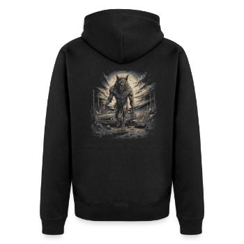 Mythe du chien-loup-garou, Cerberus, Hellhound - Veste à capuche bio Premium Unisexe - noir - Dos - Nico (187cm)