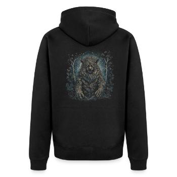 Dog Wolf Werewolf Cerberus Hellhound myth - Unisex Premium Organic Zip Hoodie - black - Back - Nico (187cm)