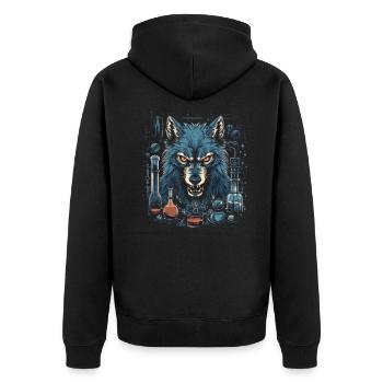 Mythe du chien-loup-garou, Cerberus, Hellhound - Veste à capuche bio Premium Unisexe - noir - Dos - Nico (187cm)