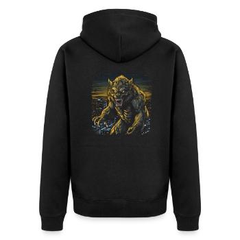 Mythe du chien-loup-garou, Cerberus, Hellhound - Veste à capuche bio Premium Unisexe - noir - Dos - Nico (187cm)