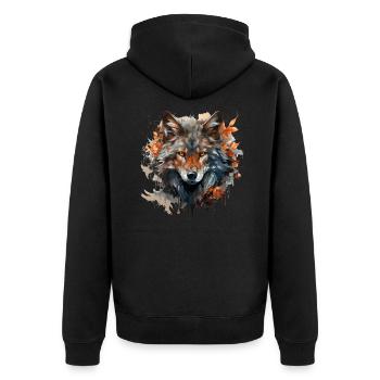 Chien, loup, loup-garou, cerbère, mythe de - Veste à capuche bio Premium Unisexe - noir - Dos - Nico (187cm)