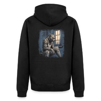 Mythe du chien-loup-garou, Cerberus, Hellhound - Veste à capuche bio Premium Unisexe - noir - Dos - Nico (187cm)