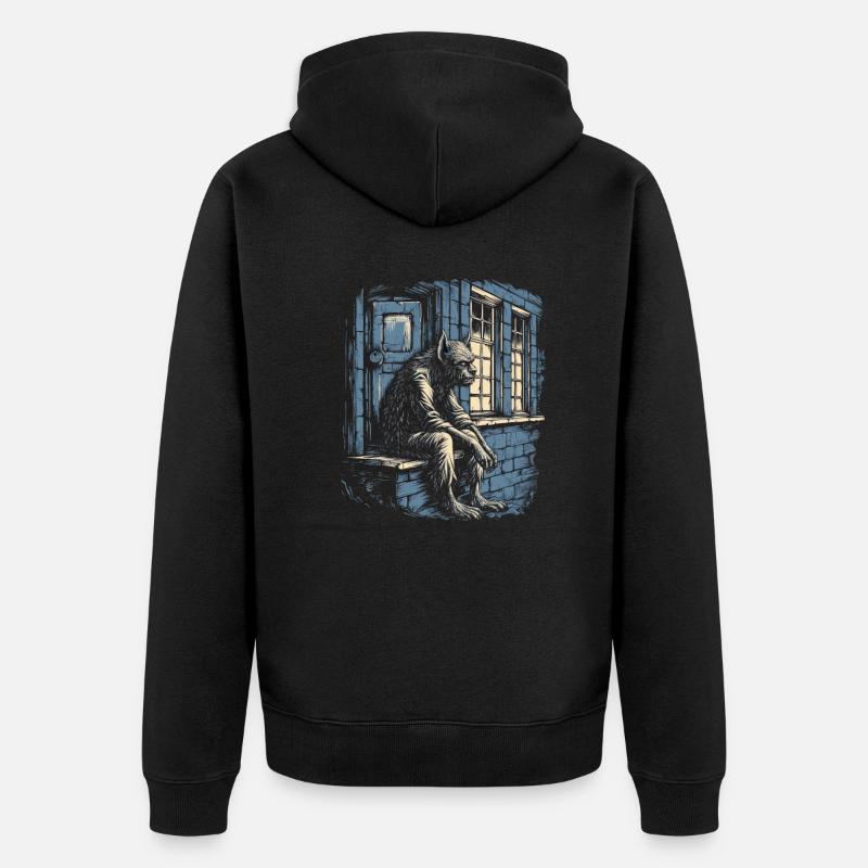 Mythe du chien-loup-garou, Cerberus, Hellhound - Veste à capuche bio Premium Unisexe - noir