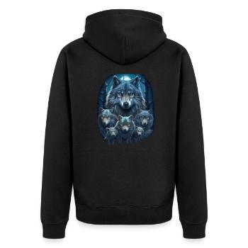 Mythe du chien-loup-garou, Cerberus, Hellhound - Veste à capuche bio Premium Unisexe - noir - Dos - Nico (187cm)
