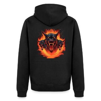 Mythe du chien-loup-garou, Cerberus, Hellhound - Veste à capuche bio Premium Unisexe - noir - Dos - Nico (187cm)