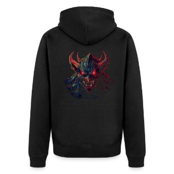 Monster Monster Demon Devil Vampire Guhl Zombie - Unisex Premium Organic Zip Hoodie - black - Back - Nico (187cm)