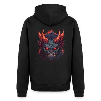Monster Monster Demon Devil Vampire Guhl Zombie - Unisex Premium Organic Zip Hoodie - black - Back - Nico (187cm)