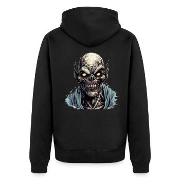 Monster Monster Demon Devil Vampire Guhl Zombie - Unisex Premium Organic Zip Hoodie - black - Back - Nico (187cm)