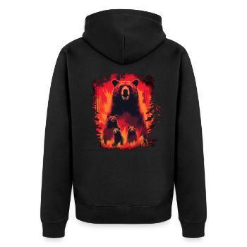 Ours, nature, environnement, protection de - Veste à capuche bio Premium Unisexe - noir - Dos - Nico (187cm)