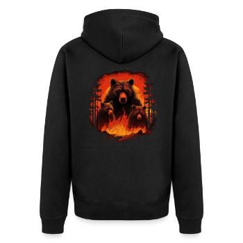 Ours, nature, environnement, protection de - Veste à capuche bio Premium Unisexe - noir - Dos - Nico (187cm)