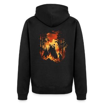 Ours, nature, environnement, protection de - Veste à capuche bio Premium Unisexe - noir - Dos - Nico (187cm)