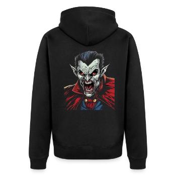 Monster Monster Demon Devil Vampire Guhl Zombie - Unisex Premium Organic Zip Hoodie - black - Back - Nico (187cm)