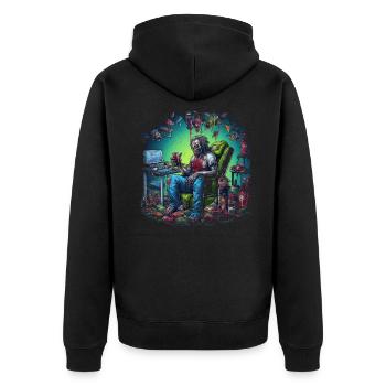 Monster Monster Demon Devil Vampire Guhl Zombie - Unisex Premium Organic Zip Hoodie - black - Back - Nico (187cm)