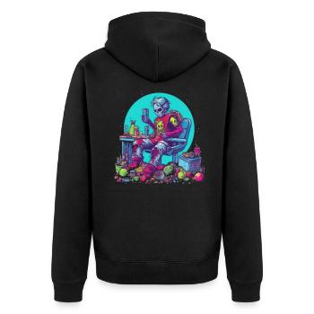 Monster Monster Demon Devil Vampire Guhl Zombie - Unisex Premium Organic Zip Hoodie - black - Back - Nico (187cm)