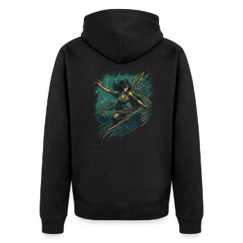 Monster Monster Demon Devil Vampire Guhl Zombie - Unisex Premium Organic Zip Hoodie - black - Back - Nico (187cm)