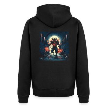Monster Monster Demon Devil Vampire Guhl Zombie - Unisex Premium Organic Zip Hoodie - black - Back - Nico (187cm)