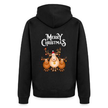 Merry Christmas - Unisex Premium Bio Zip Hoodie - Schwarz - Hinten - Nico (187cm)