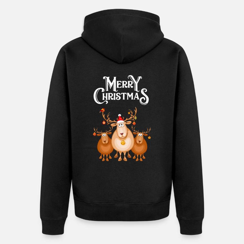 Merry Christmas - Unisex Premium Bio Zip Hoodie - Schwarz