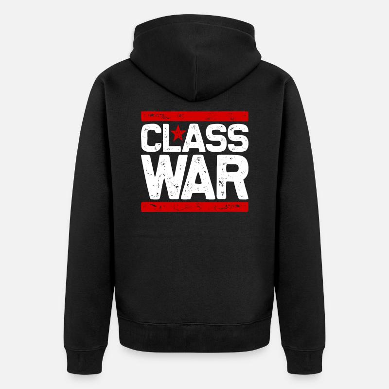 GUERRE DE CLASSE (blanc) - Veste à capuche bio Premium Unisexe - noir
