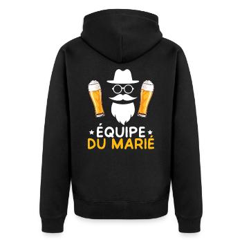 Marié Fête EVG Enterrement De Vie De Garçon Groupe - Veste à capuche bio Premium Unisexe - noir - Dos - Nico (187cm)