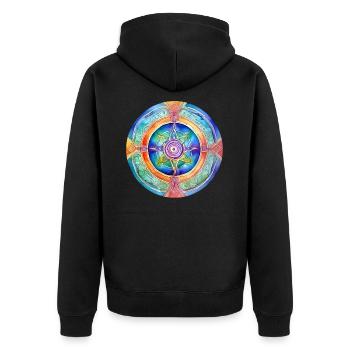 Symbole aux couleurs vives - Veste à capuche bio Premium Unisexe - noir - Dos - Nico (187cm)