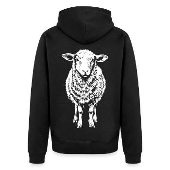 Graphique de mouton mignon - Veste à capuche bio Premium Unisexe - noir - Dos - Nico (187cm)