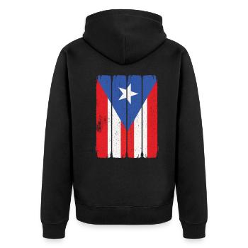 Drapeau de Porto Rico Drapeau de Porto Rico - Veste à capuche bio Premium Unisexe - noir - Dos - Nico (187cm)